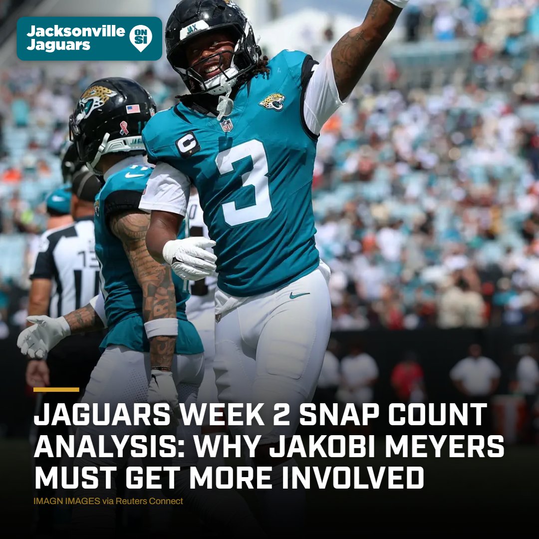 _John_Shipley's tweet photo. Jaguars Week 2 Snap Count Analysis: Why Jakobi Meyers Must Get More Involved https://t.co/t9pAxjuv4I https://t.co/7xppunN34p