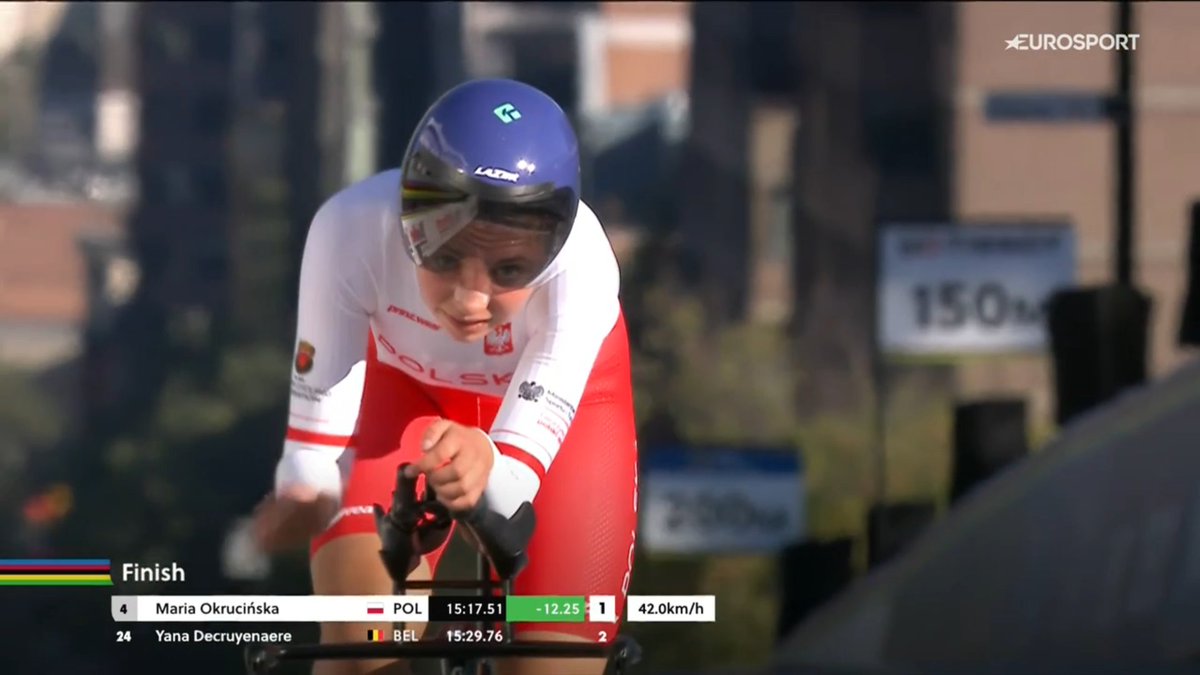 faustocoppi60's tweet photo. MARIA OKRUCINSKA IS THE 2026 WOMEN JUNIOR ITT WORLD CHAMPION in Montreal! 👏🇵🇱 Nice to see a Polish rider winning again a Rainbow Jersey, gratulacje!
#Montreal2026 https://t.co/OUxIQNdJWD