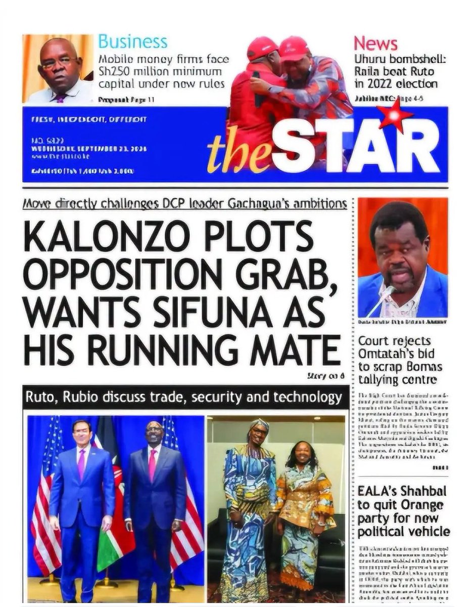 oneswanzala's tweet photo. Wiper leader's last great service to Kenya may not be the presidency he has chased for two decades  but the handover he alone can stage. 

There is a version of Kalonzo Musyoka's story that ends the way every other Kenyan political biography has ended: an ageing statesman, one more election, one more coalition, one more near-miss, and then the long retreat into the footnotes of a country that moved on without him. And there is another version rarer, harder, and infinitely more consequential  in which the same man becomes the reason Kenya finally crosses its generational Rubicon.

That second story is still his to write. But the window is closing, and it will not stay open for another cycle.