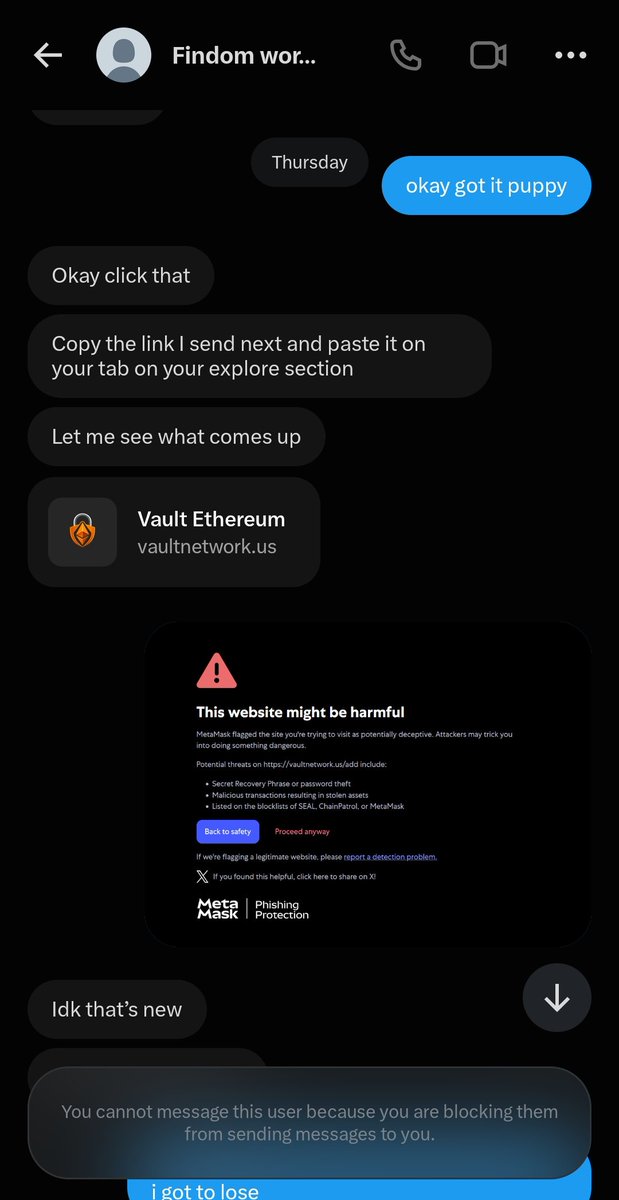 muttmaid99's tweet photo. watch out for @Addicted2send he will entice you with crypto pay out "because his wife will see throne" and then have you connect to an alternate RCP which creates a false version of the TETHER token which will appear in your account. be aware ladies and cash masters ! https://t.co/3aUYQMZIED