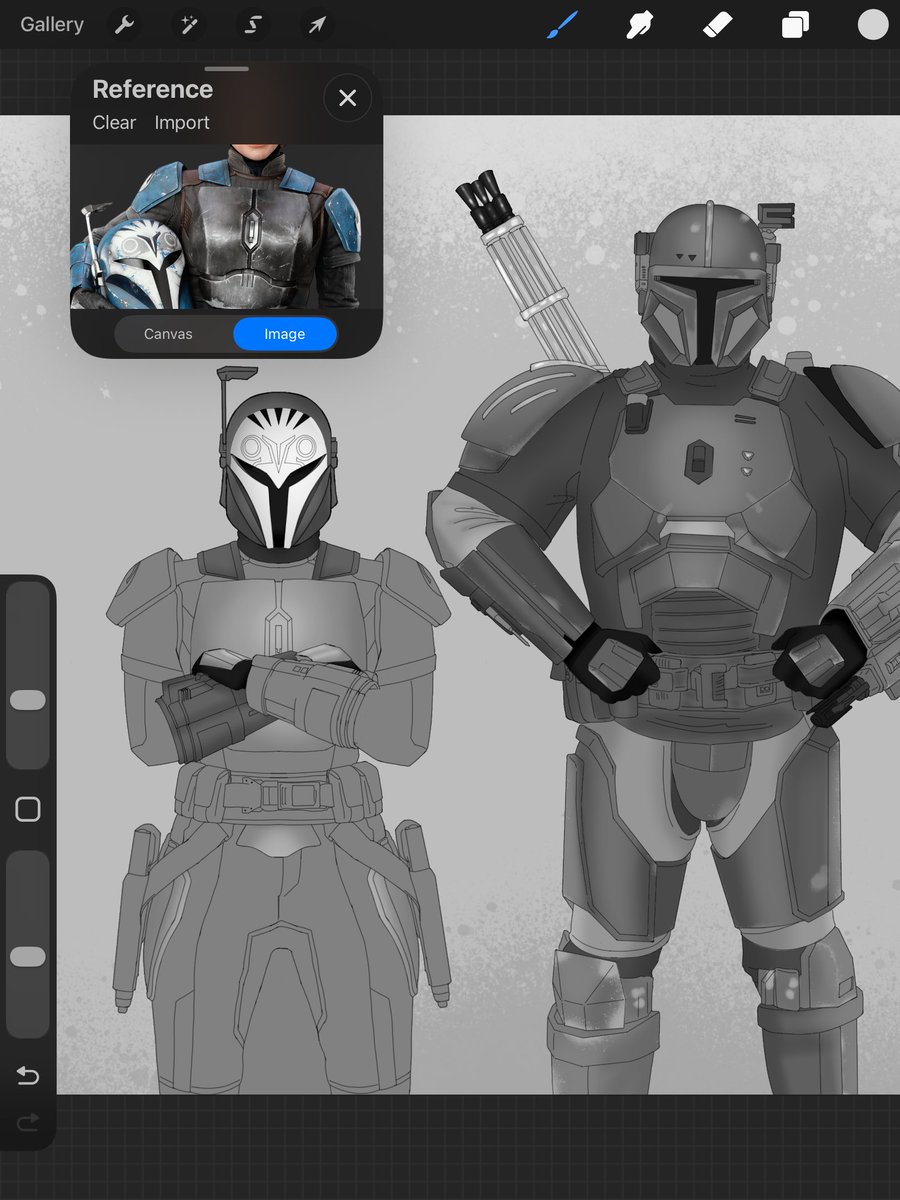 MissusSuunshine's tweet photo. I am loving and hating myself right now for a comic idea I had #themandalorian #bokatankryze #pazvizsla #wip https://t.co/6BdG2Q0Sfm