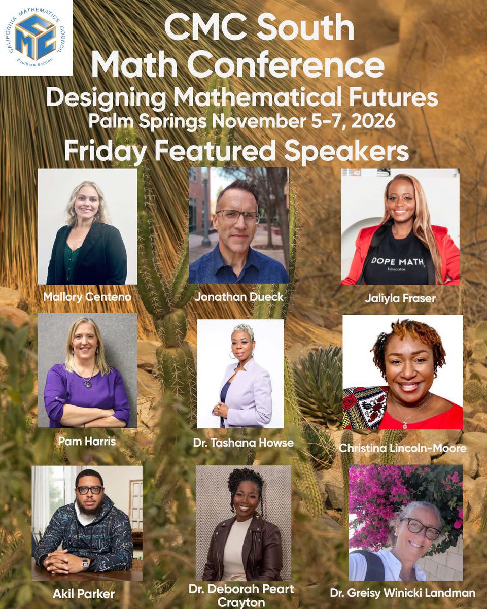 CAMathCouncil's tweet photo. Prof Learning among and with math educators. Join us this Nov 5-7, 2026 in Palm Springs. Come with a team or solo. Sessions for all: content, multilingual, special education, UDL, parent engagement, high quality math and so much more: https://t.co/onZEEJ9aFN
Featured Friday💙 https://t.co/pasEhd4nV6