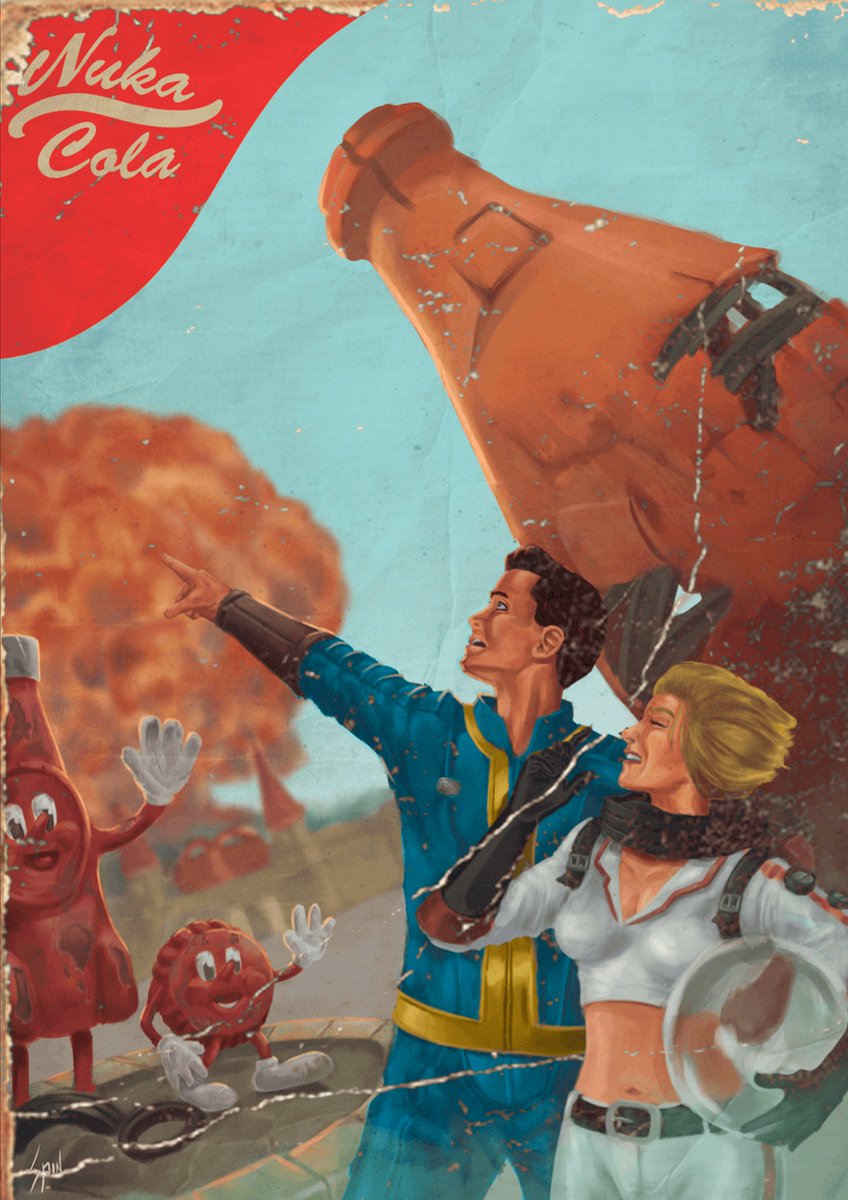 SpinGabrielart's tweet photo. My fanart of the Fallout Universe as a Pulp SciFi magazine! #fallout #fanart #retrofuturism #atompunk #nukacolaㅤ https://t.co/8IFgR5F0XL