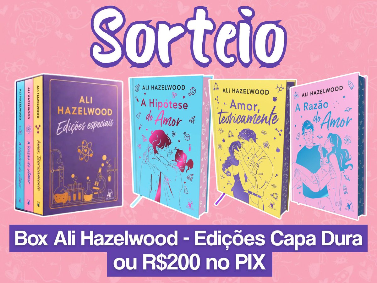 AcervoAli's tweet photo. 🚨 SORTEIO ESPECIAL! 🚨

🏆 Prêmio: 1 Box Ali Hazelwood (Edições Capa Dura) OU R$200 no Pix!

🧪 Regras:
➡️ Seguir @promohunters_ e @AcervoAli 
➡️ Repostar esta postagem

📆 Resultado no dia 12/10. Boa sorte! https://t.co/Kfz4SzIGkp