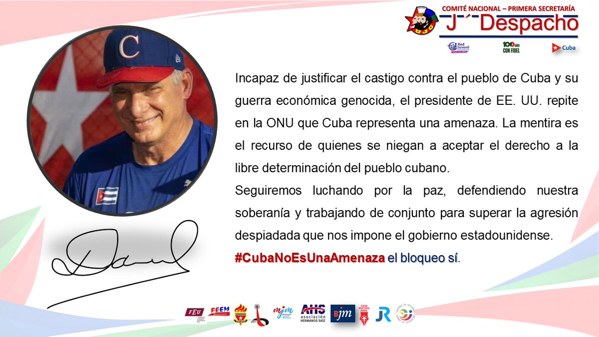 DespachoUJC's tweet photo. #VivaCubaLibre
#CubaEstáFirme
#TumbaElBloqueoGenocida
#LaPatriaSeDefiende
#Cuba🇨🇺🇨🇺🇨🇺🇨🇺🇨🇺
#UJCdeCuba
#OPJMdeCuba https://t.co/WBNP1Q5iYV
