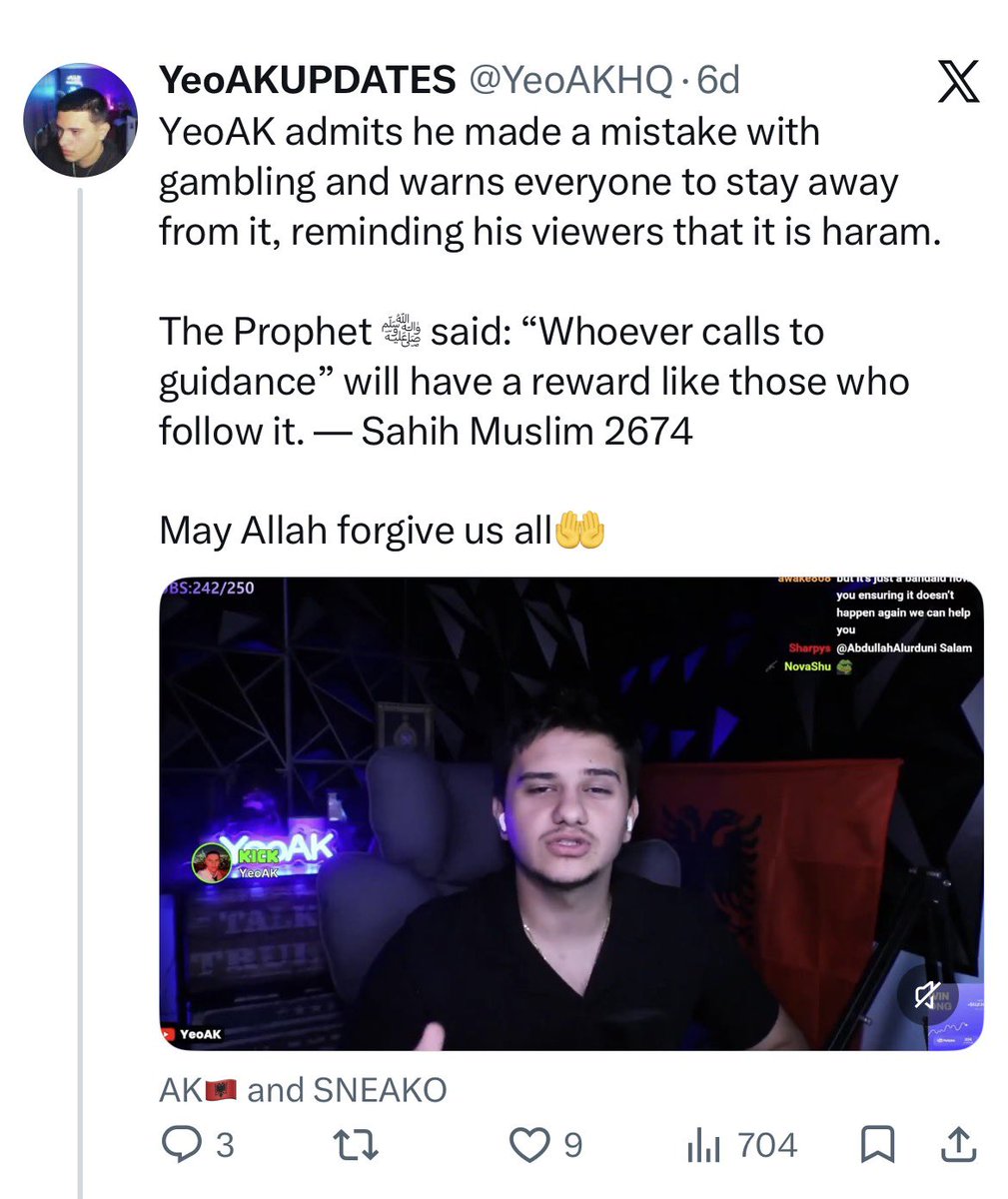 Kronker19's tweet photo. @lovespeechclips Pls don’t post this kafir that makes his whole personality about him being Muslim and using Islam for content. https://t.co/LosjQWDC4e