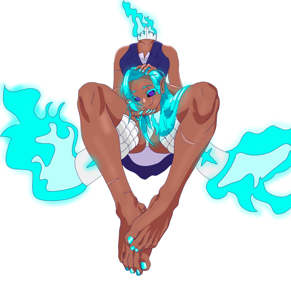 SeraTheDullahan's tweet photo. So this piece got really popular! I assume for the art?! You guys really like art of a silly dullahan like me?! Well! Here’s the whole piece! Behold! Toes! I have more art on the way from commissions and gifts! Many are old but I’m getting some new ones due to the support I’ve received on my streams from you guys! If you wanna see more of me check out my streams okay?! Thank you!!!