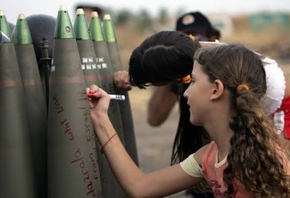 SZade15's tweet photo. The difference is: lsraeli children play with real bombs. https://t.co/f2HB1LfTWH