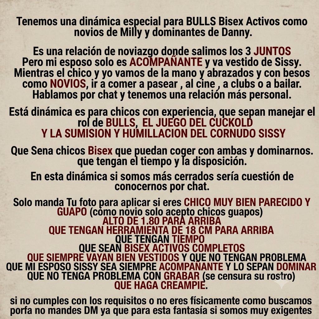 MillyandSissy10's tweet photo. Chicos par alos que quieran contacto con nosotros aquí les dejamos estás 4 informaciones 😈 
Para interactuar como pareja con nosotros 💋
Recuerda que somos Pareja Cuckold Sissy 🔥
Checa bien los requisitos y si te interesa los encuentros privados 🥵 manda msj a @Millycreamp13 https://t.co/iDdpEDfzj4