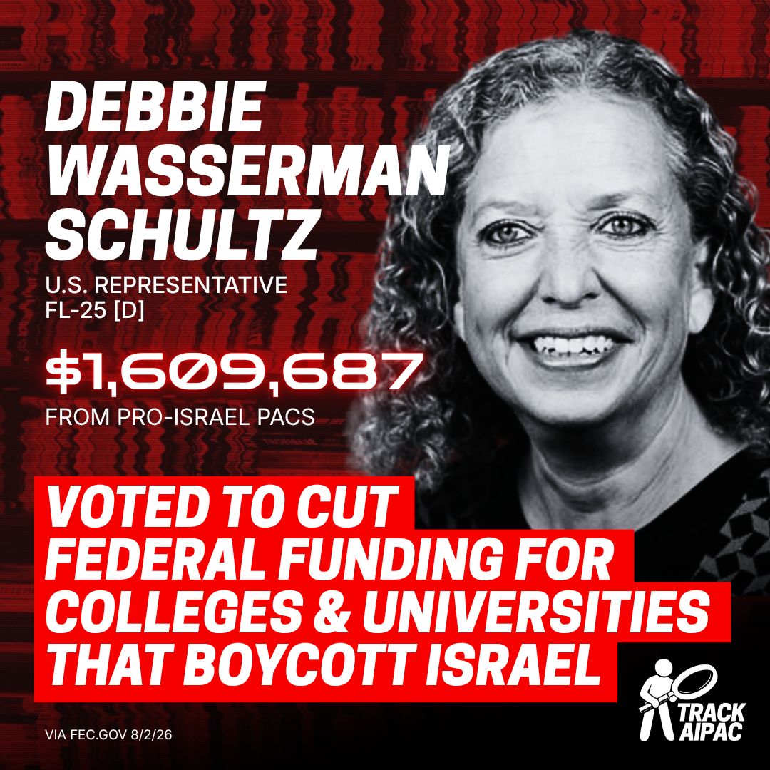 TrackAIPAC's tweet photo. Rep. Debbie Wasserman Schultz puts a foreign government's priorities ahead of the Constitution she swore to defend. #FL25 https://t.co/qWAPupiEuS