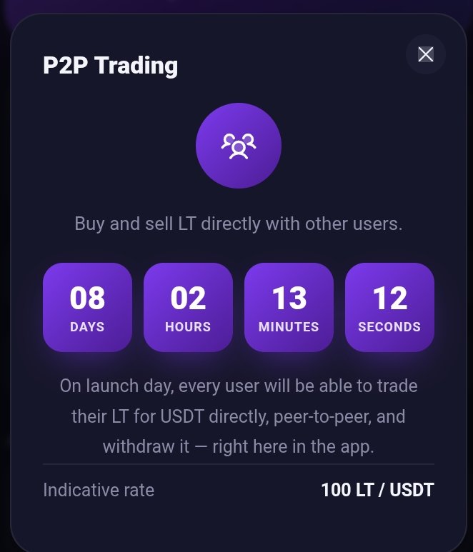 DApp_Druid's tweet photo. I honestly can’t remember the last time Telegram mining actually paid out serious money.

Tbh, most mining updates on TG look sketchy to me, so I usually don’t trust them.

I’ve been testing this Ultra Wallet update for a while, so I figured I’d bring it to CT and get your thoughts.

Been mining for a few days now and I’ve accumulated some LT tokens + USDT.

Only 8 days left before the token becomes tradable. For the USDT, minimum withdrawal is $5, and I’ve seen some people claim they’ve withdrawn.

You earn through mining, tasks & referrals.

If you wanna check it out, link in the comments.

Let’s keep grinding and see how this plays out 👀