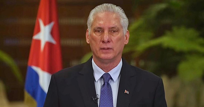 ACN_Cuba's tweet photo. 🇨🇺🇺🇸🗣️Respondió Cuba a amenazas de EE. UU. en la ONU

✊@DiazCanelB denunció hoy en su cuenta en la red social X que la caracterización de la isla como una amenaza por parte del Ejecutivo de Washington busca justificar su guerra económica genocida contra la población cubana. https://t.co/YFMLgArY5B