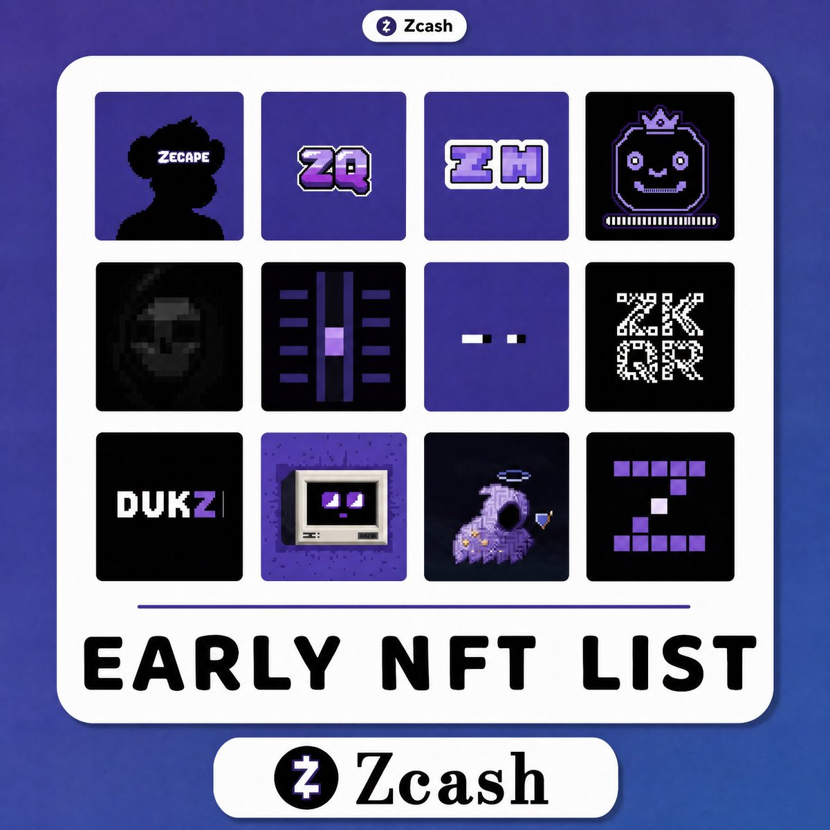 wileyyy_'s tweet photo. 12 NFT mints coming on Zcash.

First thing: wallet + ZEC. 

Without that the list is useless.

How to get ZEC on the wallet

Go to https://t.co/aFGox9FO53

Connect your EVM wallet

Pick the pair

Paste your @noir_wallet address

Confirm

Wait 2-5 min

Transparent address (t1): after the swap, shield the funds.

Shielded address (u1): skip that step.

Check the tx on Zcash Explorer if it hangs.

The list

@zecapenft : 5,000 / free / date TBA / apply TBA

@zecquotrons : 3,333 / $1.5 / date TBA / apply TBA

@Zec_Machines : 3,000 / price TBA / date TBA / apply TBA

@zecboyz : 3,333 / price TBA / apply: https://t.co/NRMHyFiclq

@zKult_ : supply TBA / apply: https://t.co/MMXNSN2ZY8

@zec_hash : TBA across the board

@Zeenodes : 1,111 / apply: https://t.co/FCfzsW72yo

@zkQR_ : 4,444 / apply: https://t.co/EIrI8ZKty0

@Dukznft : apply: https://t.co/7kCL0NF6gP

@zecvisions : Sept 25 / apply: https://t.co/1FpzBNNwJN

@zkghosts_ : 10,000 / apply: https://t.co/QXquh2xvSo

@ZecMap_ : 2,222 / apply: https://t.co/E0w31GXWmI

Most dates are still empty. 

The ones with a live apply link are the ones to do tonight.