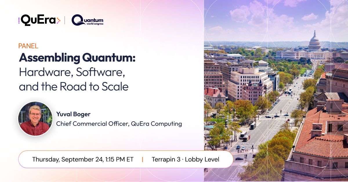 We're at @​QuantumWorldCongress this week. Andy Ory, Yuval Boger, and Nate Gemelke take the stage on QuEra's path to fault tolerance, scaling hardware, and supply chain resilience. Grab time with the team: 📷 📷 📷