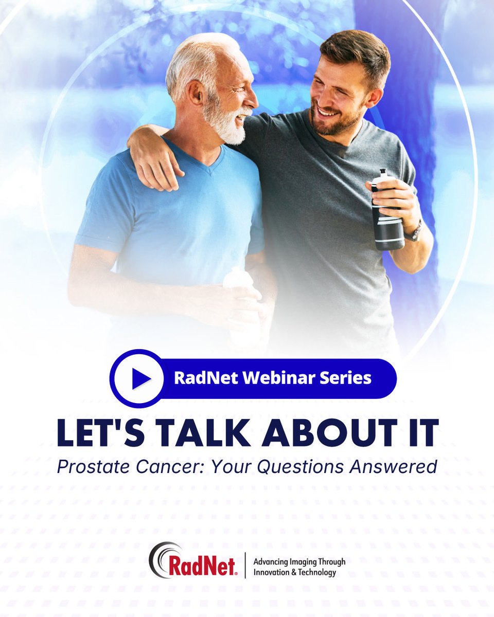 RadNetImaging's tweet photo. If you missed our recent Let’s Talk About It: Prostate Cancer- Your Questions Answered webinar, the full recording is now available to watch on demand.
Our expert panel discusses what men and families should know about PSA testing, what may happen after an elevated PSA result, how prostate MRI can help identify suspicious areas for further evaluation, and how physicians consider treatment options—from active surveillance to surgery and other therapies.

Featured panelists:
- Robert Princenthal, MD, Medical Director of Prostate Imaging, RadNet West
- David Josephson, MD, Urologist and Robotic Surgeon, Tower Urology
- Barry Katz, prostate cancer survivor whose cancer was detected through RadNet’s Enhanced Prostate Screening

Whether you’re looking to better understand your own prostate health or support someone you care about, this expert-led conversation offers practical information to help men feel more informed and proactive about their health.

Watch the full webinar on YouTube: https://t.co/KswvaGlWyn