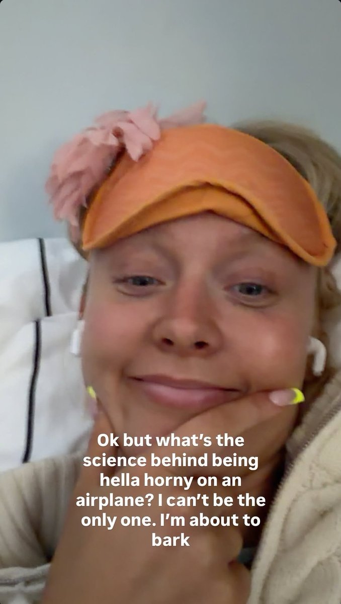 newszlarsson's tweet photo. Zara Larsson via her Instagram story:

“Ok but what's the science behind being hella horny on an airplane? I can't be the only one. I'm about to bark.” https://t.co/h9vIcge6Be