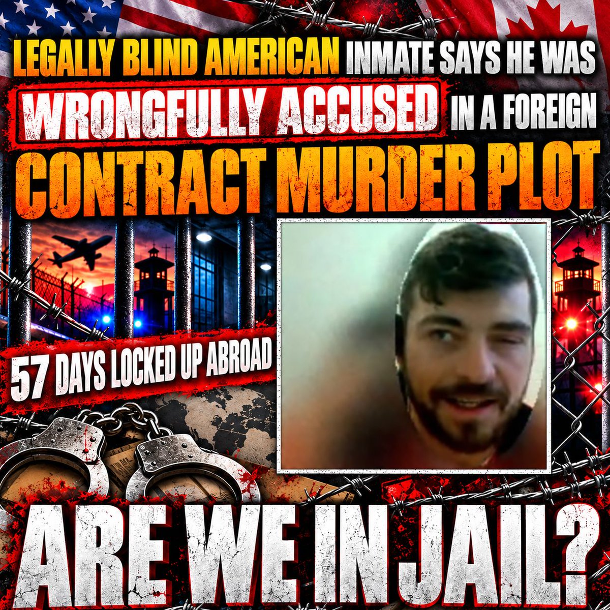 Standish913's tweet photo. 👁 Imagine being legally blind, thousands of miles from everything familiar, and realizing your first arrest EVER is happening in another country. I lived that shit.

⛓️ “ARE WE IN #JAIL?” Official Trailer OUT NOW ➡️ https://t.co/EPkasBKc2d

#LockedUpAbroad #TrueCrime https://t.co/c5RjldEUYj