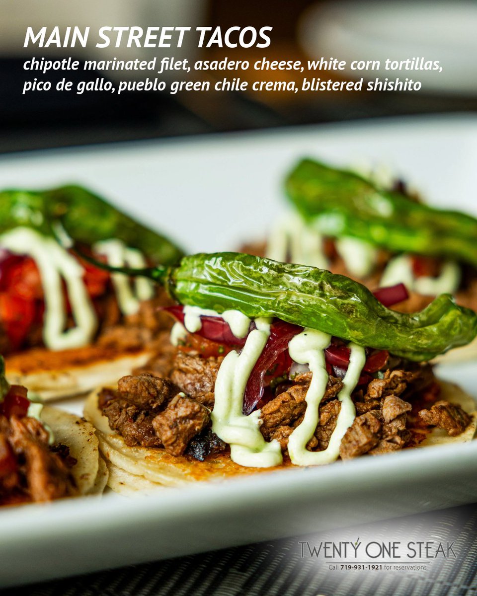 TwentyOneSteak's tweet photo. Taco Tuesday done right 🌮 

#TwentyOneSteak #PuebloCo #TacoTuesday https://t.co/NjyDlCFP3h