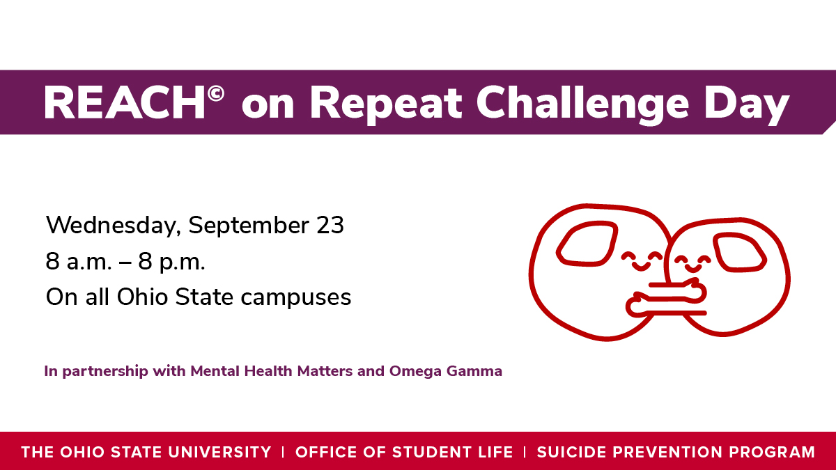 StudentLifeOSU's tweet photo. Become a certified REACH Suicide Prevention Gatekeeper and beat last year's record for the  most students, staff and faculty trained in a single day

Register here: https://t.co/CJxRja1yba https://t.co/7mTbITOZyX