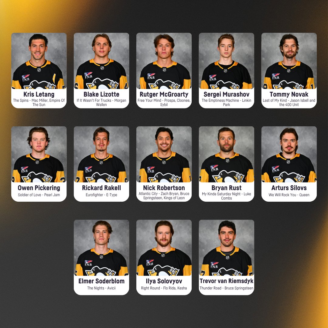 penguins's tweet photo. Your soundtrack for the season just dropped 🎶

Check out the 2026.27 Player Playlist ⬇️