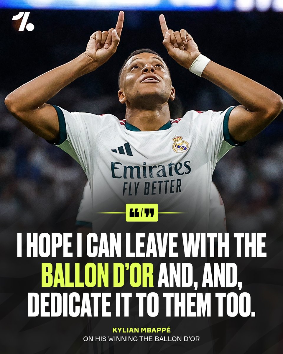 OneFootball's tweet photo. Kylian Mbappé wants to dedicate winning the Ballon d'Or to his African origin ❤️🌍 https://t.co/TzLJ1hcjK9