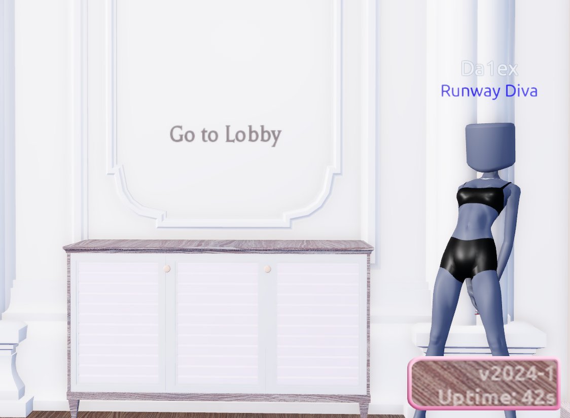 _Dress2Impress's tweet photo. 📝 Dress to Impress Patch Notes 

⭐ Added Server Hopping support: a quest auto continues if you server hop, so there's no need to talk to lana when you first rejoin!
⭐ Added a "Go to Lobby" button in the Dressing Room for players who are hunting during rounds
⭐ Added in a Version + Server Up Time UI to the corner to help find latest servers

Let us know what you think of these new changes 💖