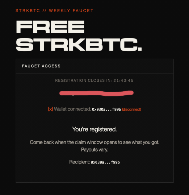 GinaSpot's tweet photo. ๐ Top degens are quietly securing huge allocations of starkBTC ! ๐
๐จ Make sure your address is included before the system freezes.
Check ๐ https://t.co/OsST0v1dGq
โจ Check Eligibility for starkBTC instantly through the gateway. โจ
#starknet https://t.co/qW27Ge72As