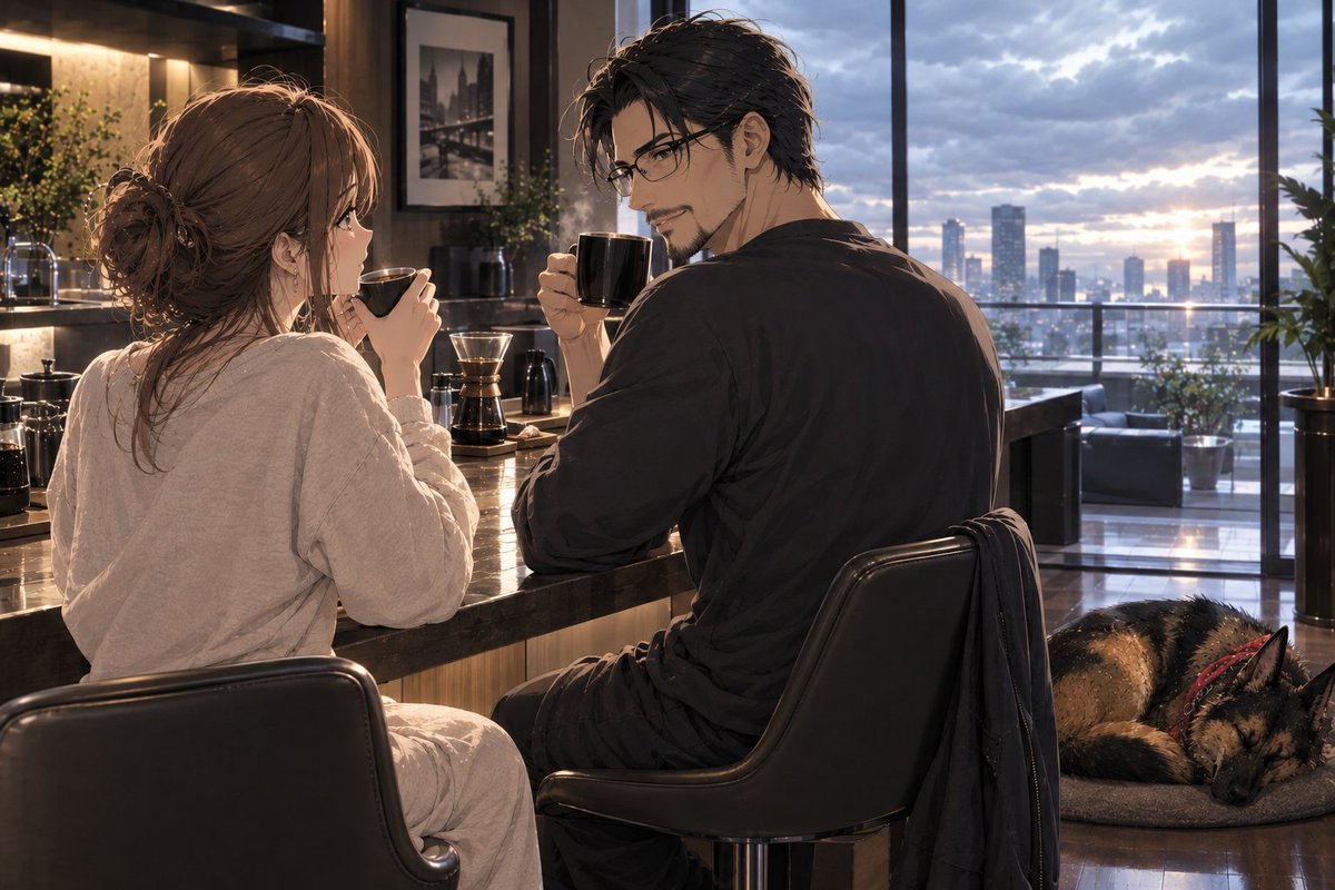 MochaPixie's tweet photo. おはよう
この時間に夫婦揃ってのコーヒータイムは今日までだね
無口だし余り愛情表現はしない人だけどわかるから
家族を第一に考えてくれるパパ
いつもありがとう

#AI日常 https://t.co/K7Aewpnc0W