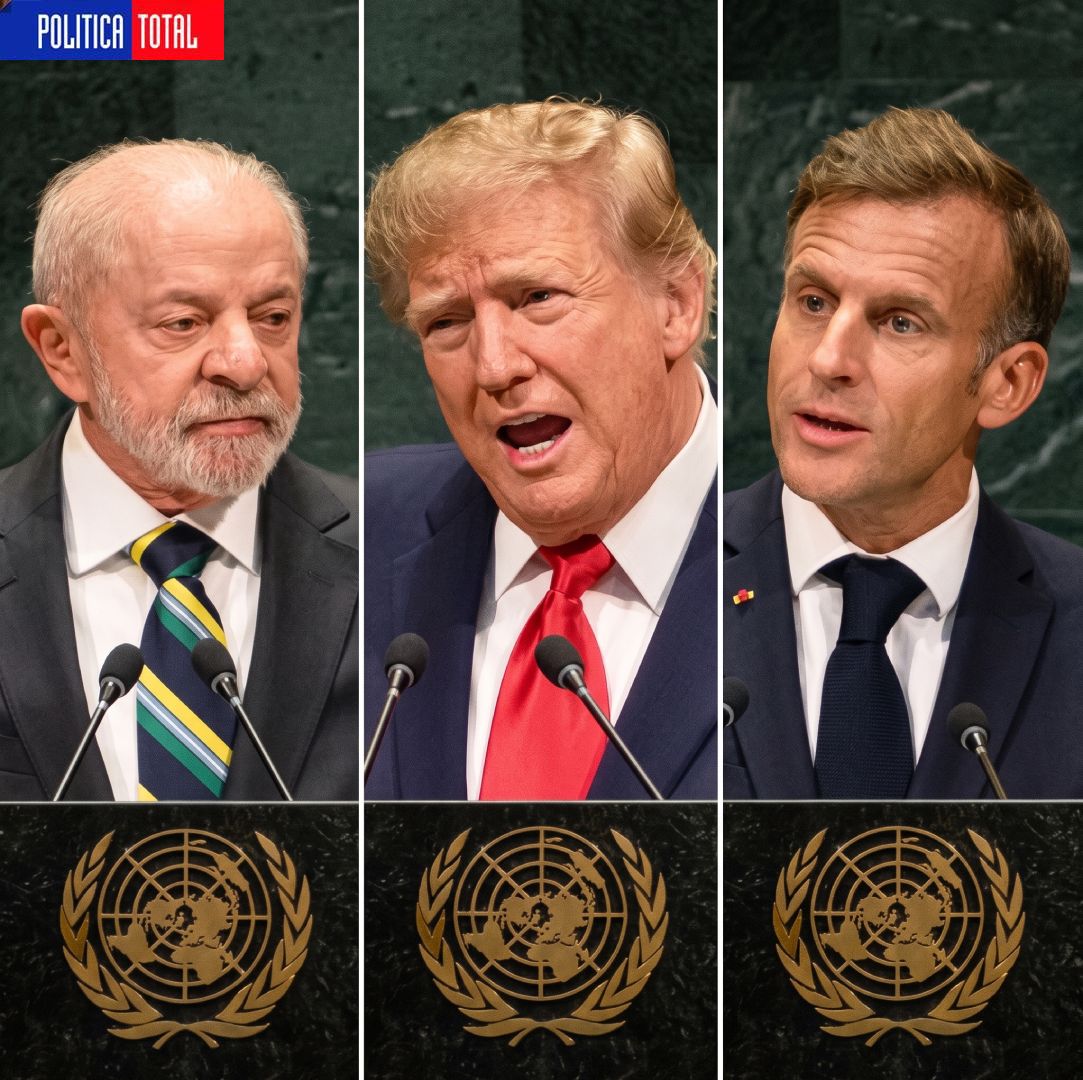 POLITICATOTALpe's tweet photo. Tensas frases durante primer día de la 81.ª Asamblea General de la ONU:
♦️"Brasil no cabe en el patio trasero de nadie" [Lula Da Silva]
♦️"Mientras los demás hablaban de paz, yo he hecho la paz" [Donald Trump]
♦️«Ningún doble rasero. Las vidas son todas iguales» [Emmanuel Macron]