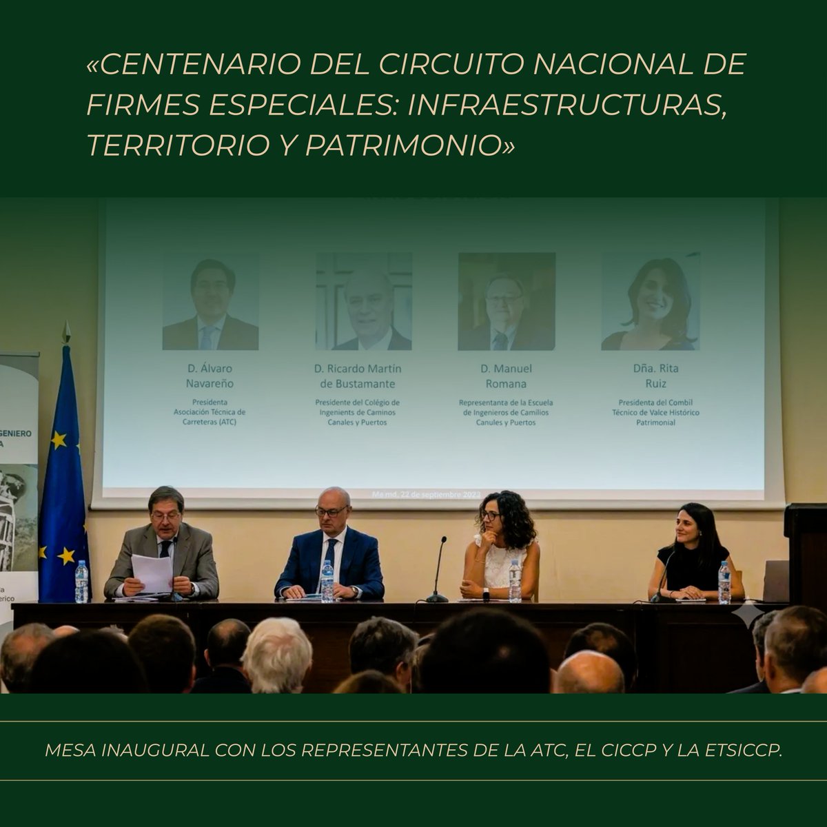 alvac's tweet photo. 🏛️Celebración del Centenario del Circuito Nacional de Firmes Especiales (Plan de 1926).

Un hito clave para la ingeniería española que sentó las bases de la conservación preventiva que hoy seguimos aplicando en ALVAC.

 #NosGustaLoQueHacemos #ALVAC #ATC #ETSICCP #CICCP #CNFE https://t.co/xdZ7uGlOxf