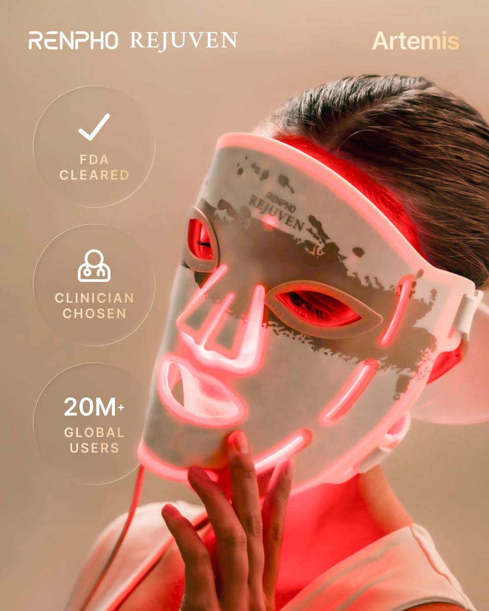 renpho's tweet photo. Everything you need to know about the RENPHO Rejuven Artemis LED Mask, all in one place. ✨

Swipe through to see how it works, what makes it stand out, and how to make it part of your self-care routine!

Learn more at https://t.co/yWWi8DN6sv

#RENPHO #Wellness #SelfCare https://t.co/EEST7lh9tO