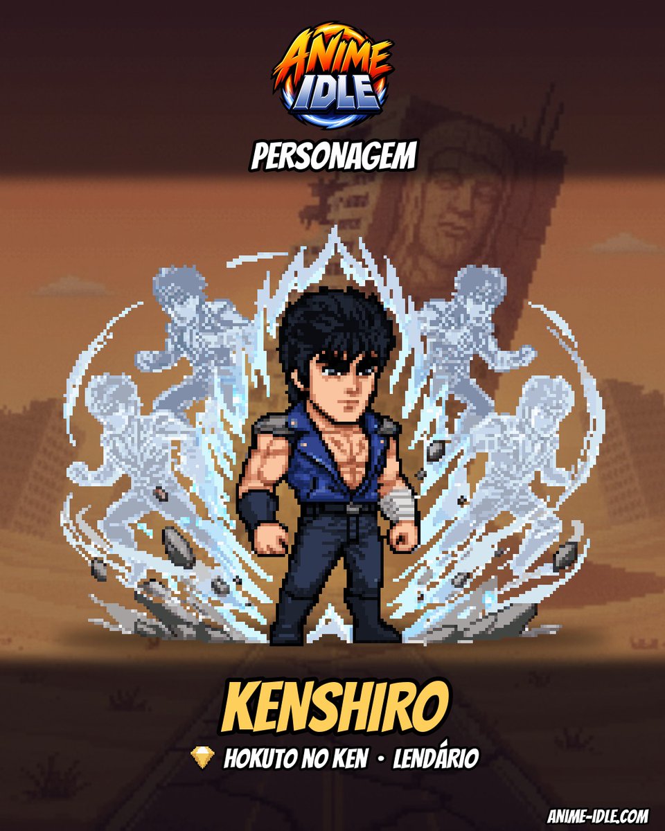 AnimeIdle_'s tweet photo. Personagem: Kenshiro (Hokuto no Ken, Lendário)

Herdeiro do Hokuto Shinken, a arte de matar por pontos de pressão. Anda pelo deserto pós-apocalíptico e avisa: você já está morto.

Jogue de graça no navegador, link na bio.
#AnimeIdle #HokutoNoKen https://t.co/Bd9u8VT3V0