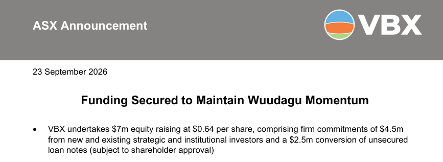 710Alchemist's tweet photo. $VBX.AX #Bauxite
Cat is out of the bag.
$7M Cap Raise at 64 Cents https://t.co/Czs39oTb9w