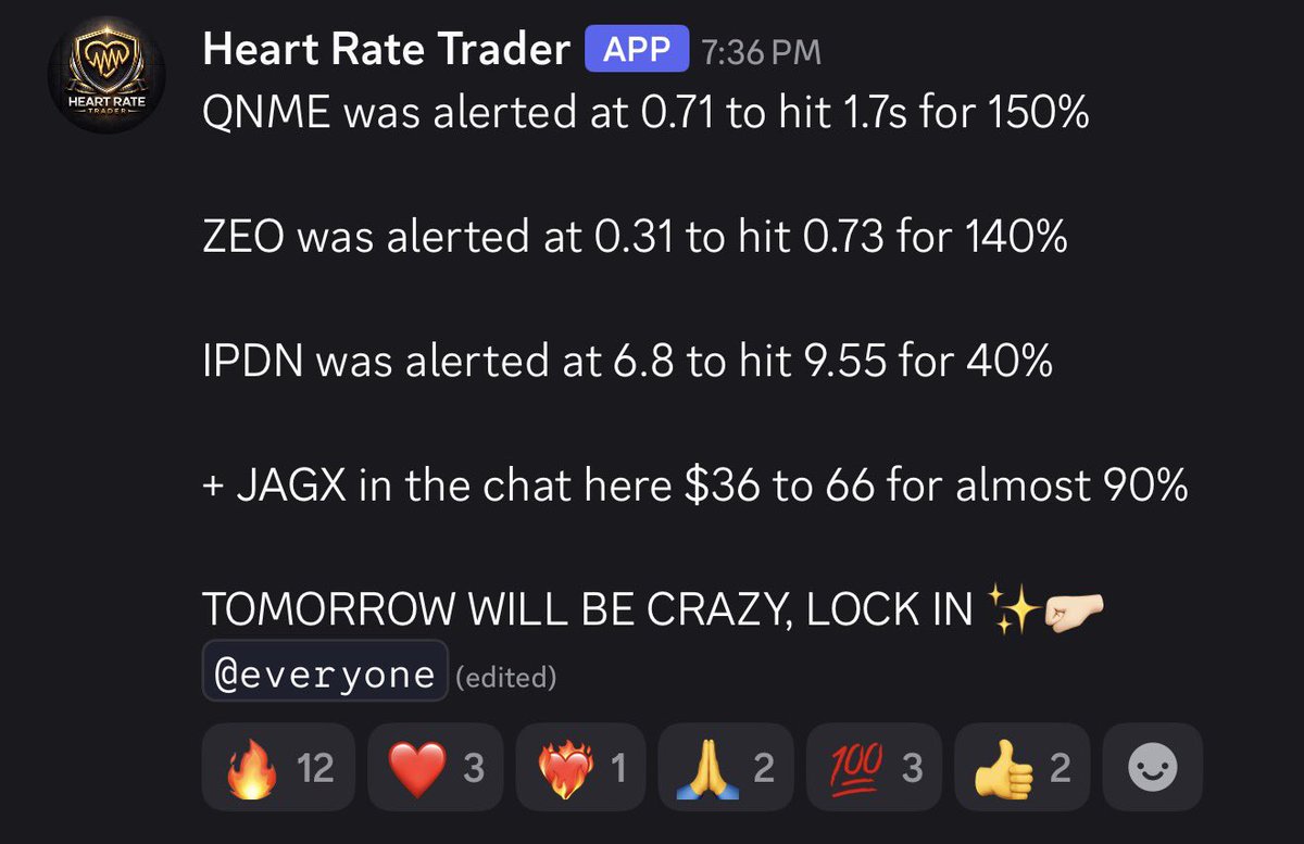$QNME 150%
$ZEO 140%
$JAGX 90%
$IPDN 40%

In one day at @​MoonMarket_ room ⚡️🤛🏻 
 [📷](https://pbs.twimg.com/media/HS2_mkLWsAAXtHT.jpg) https://pbs.twimg.com/