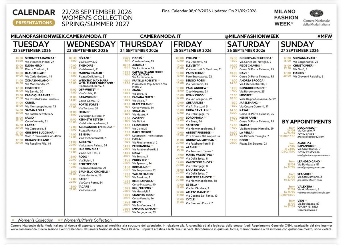rach_6977's tweet photo. Here’s the list of other presentations during the week! 

OLANDRIA AT MFWSS27 
#OlandriaxMFWSS27 https://t.co/SESmOb14tn