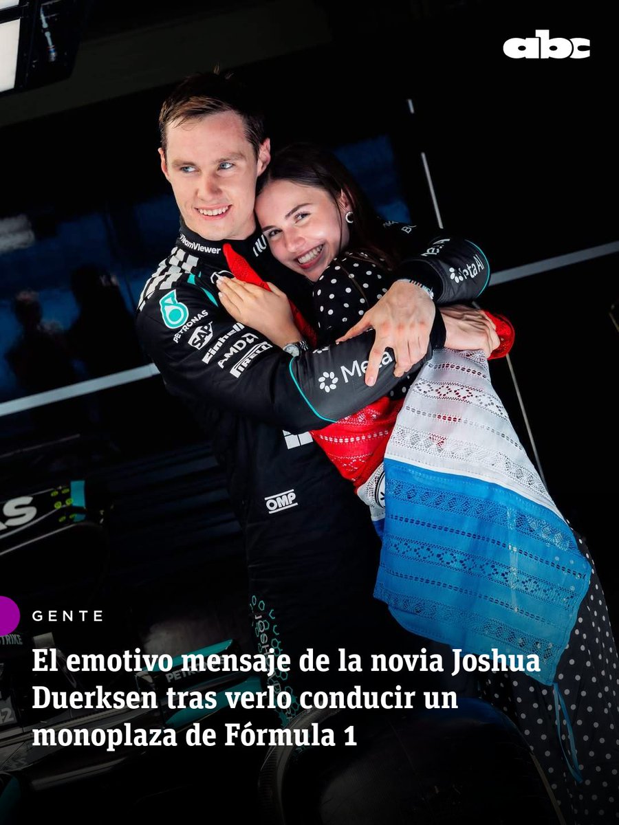 ABCDigital's tweet photo. ❤️🏎️ ¡Ella estuvo ahí para verlo cumplir el sueño!

Anneke Rahn acompañó a su novio, el piloto paraguayo Joshua Duerksen, en su histórico debut al volante de un F1 y le dedicó un emotivo mensaje en las redes sociales.

“Lo lograste mi amor. Qué lindo poder estar a tu lado y verte cumplir uno de tus sueños más grandes. Gracias a Dios por permitirnos vivir este momento juntos”, escribió la joven. 😘

📱Leé más: https://t.co/prGFgzhYwA

⭕️Canal de WhatsApp: https://t.co/aAPBX7cxWp