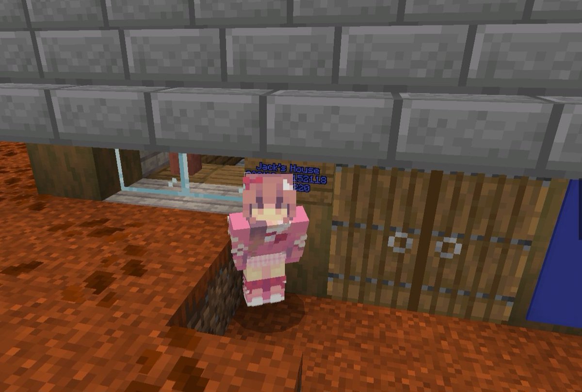 Rubyplayzzzz's tweet photo. It's the one with the purple banners, by the way, then you have a little way to the library, then you have one of the houses, you have another house, which is the blue one, that's magenta, one is my favorite one, it's really cute. https://t.co/B03zE7M5n8