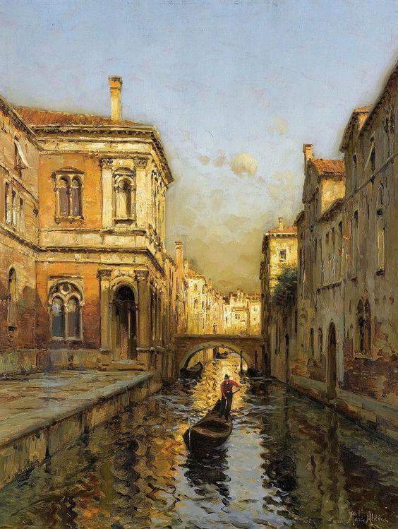 TheNewPainting's tweet photo. #TheNewPainting

Antoine Bouvard  (1870–1956) was a French landscape artist who notably often painted under the pseudonym Marc Aldine. 

 Canal in Venice or A gondolier on a Venetian canal, 1897

#HistoryofPainting ​#FreeArtExhibition https://t.co/I9noW2Zpzc
