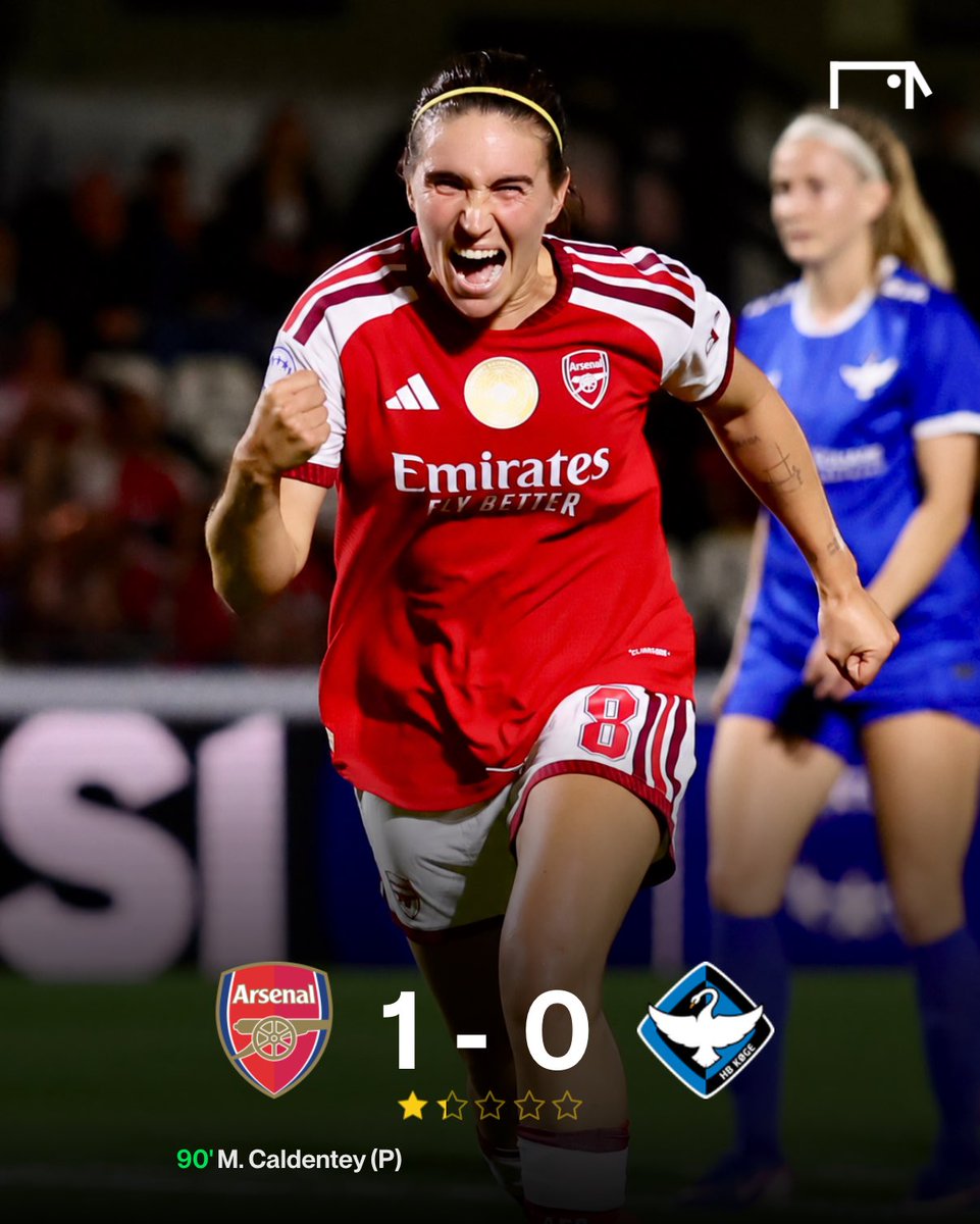 bookdfootball's tweet photo. A difficult game for Arsenal as HB Køge held them level until the 93rd minute!

Mariano Caldentey slots away the penalty to give Arsenal all 3 points! https://t.co/hk9lsfA15D