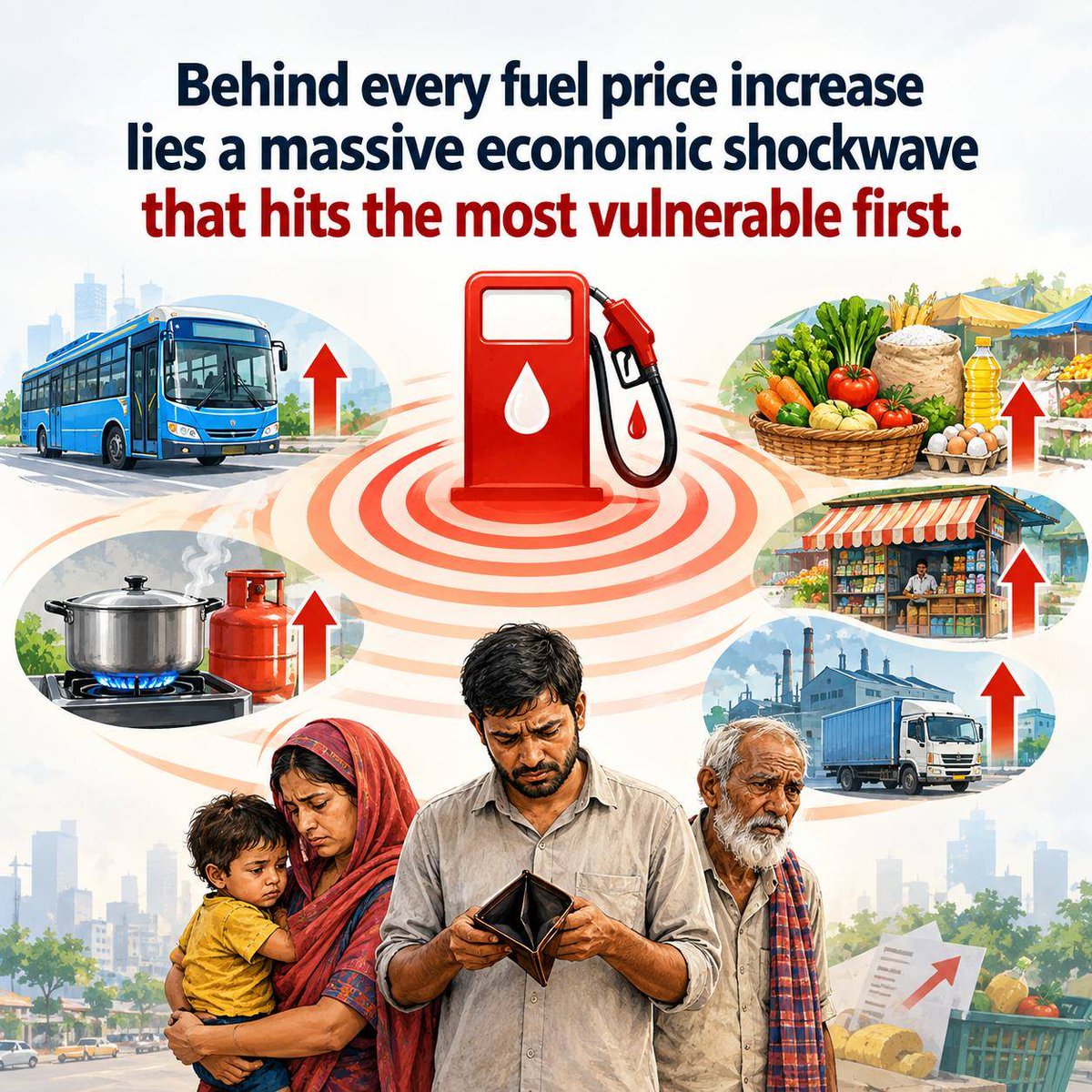 albd1971's tweet photo. Behind every fuel price increase lies a massive economic shockwave that hits the most vulnerable first.

Rising fuel prices. Rising bus fares. Rising cost of living. And the government's answer is: "We knew it would hurt you, but we did it anyway." If this is what governing looks like, ordinary people deserve to ask - loudly - where is the plan to actually fix this?

#Bangladesh #BangladeshCrisis