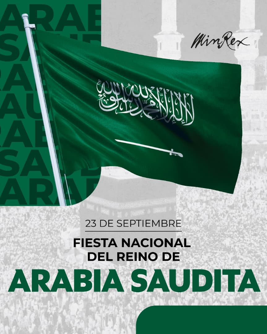 CubaMINREX's tweet photo. Cuba felicita al Reino de Arabia Saudita 🇸🇦 en ocasión del 96 aniversario de la Fiesta Nacional.

Que la ocasión sirva para reafirmar nuestra voluntad de fortalecer las relaciones de amistad y cooperación entre nuestras naciones que este año festejan su 70 aniversario. https://t.co/2PvogN4Csk