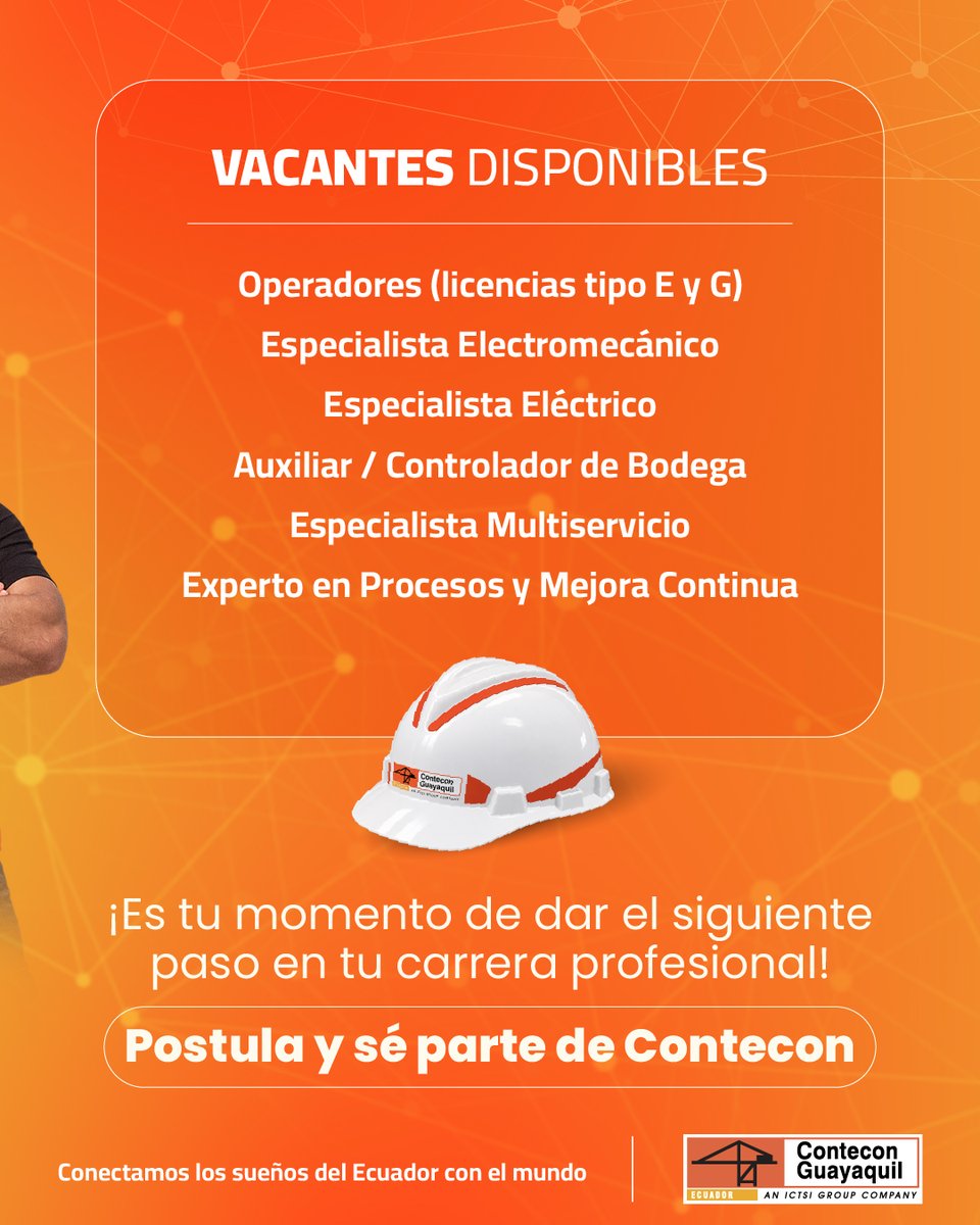 ConteconGYE's tweet photo. Del 24 al 26 de septiembre, Contecon estará presente en la Feria Virtual Laboral 360 con nuevas oportunidades en distintas áreas.
Revisa nuestras vacantes disponibles y postula a la posición que mejor se adapte a tu perfil. 🧡
#Contecon https://t.co/eFxNBabVUL