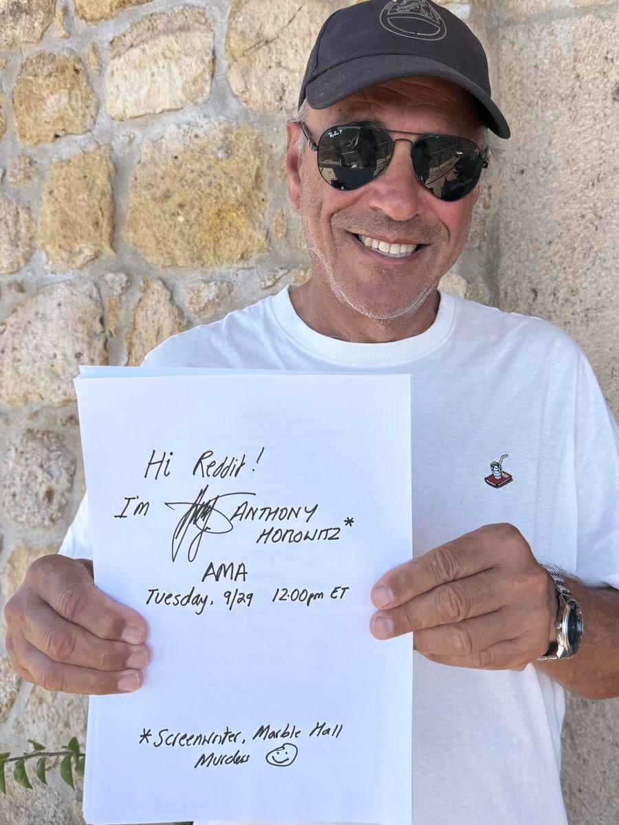 masterpiecepbs's tweet photo. Attention, Marble Hall Murder fans! Author, screenwriter, &amp; executive producer Anthony Horowitz is joining us at r/MasterpiecePBS for a Reddit AMA at 12pm on Sept 29 to discuss the Susan Ryeland series, writing, mystery, and much more 📚Don't miss it! https://t.co/nYGu3UC4w7