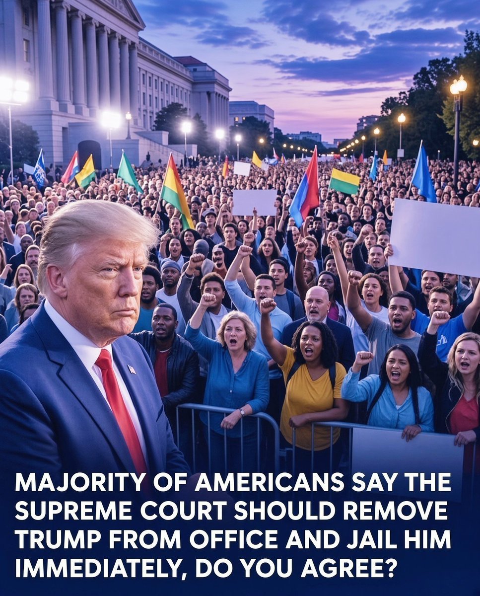 JulianAssangePD's tweet photo. 🚨 CLAIM: “A MAJORITY OF AMERICANS” WANT THE SUPREME COURT TO REMOVE TRUMP FROM OFFICE AND JAIL HIM IMMEDIATELY.

Do you agree?

🟢 Yes 

🔴No https://t.co/Sual5vHPZP