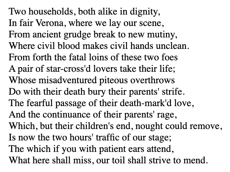 MikeDrucker's tweet photo. I'll get off this point, but here's the difference between Old English (the opening of Beowulf) and modern English (the opening of Romeo &amp; Juliet). https://t.co/H0zgU7zoKw