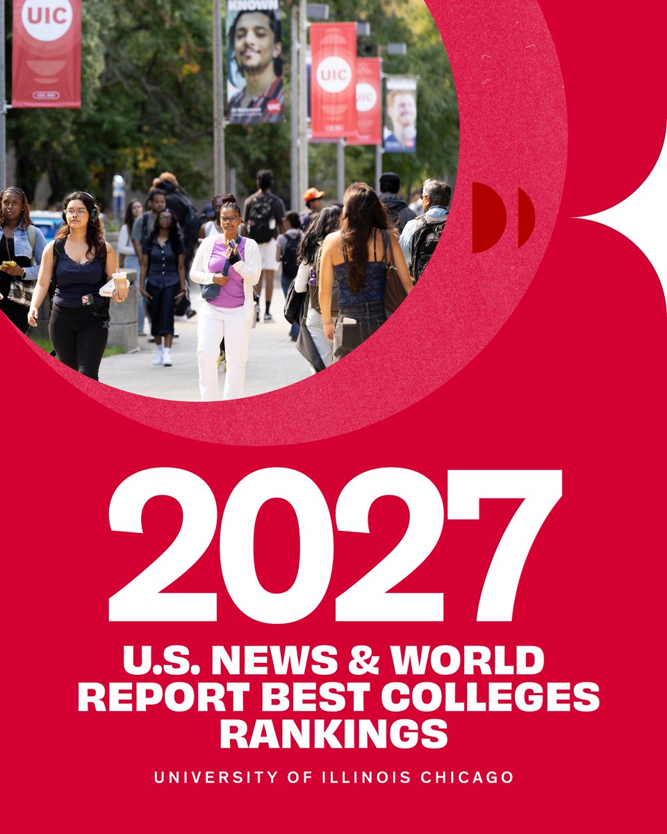 thisisUIC's tweet photo. UIC is among the nation’s top public universities and a leading institution for social mobility, according to 2027 @usnews Best Colleges!

#1 in Illinois for social mobility
#43 public university in the nation
#9 Bachelor of science in nursing

Learn more: https://t.co/QIWLrC3GgI https://t.co/LqdDNN1KjY