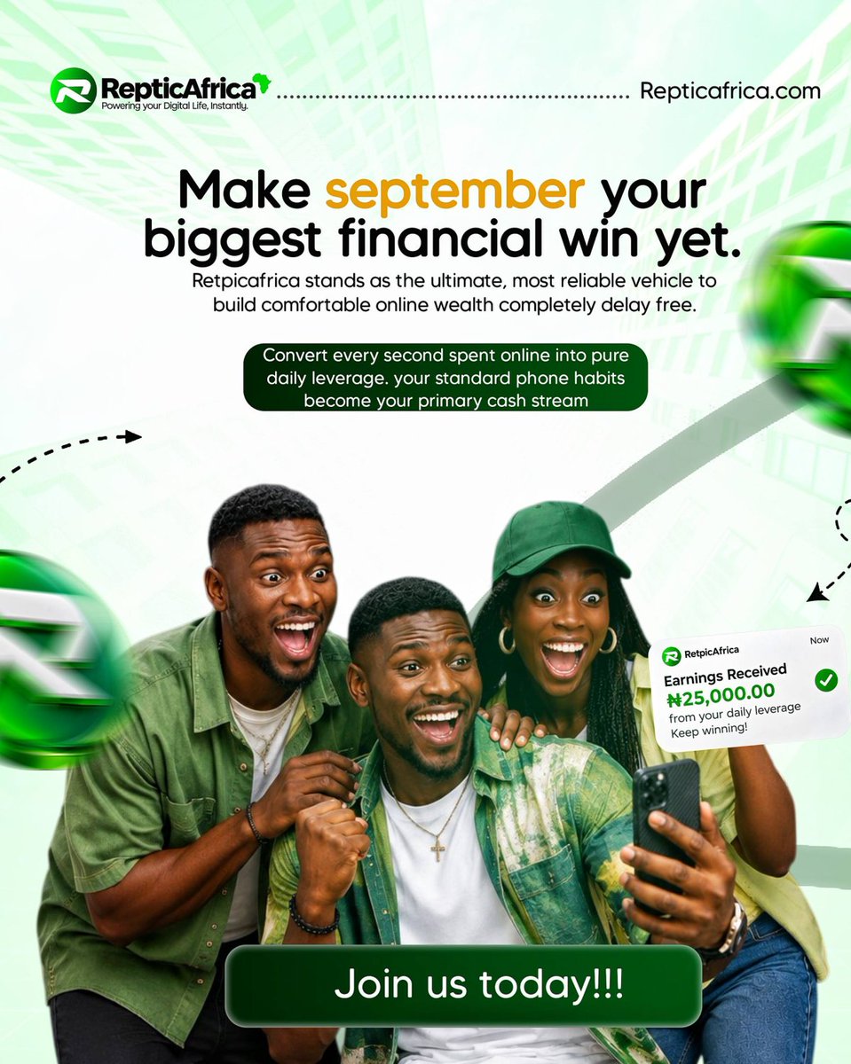 favour37159's tweet photo. SEPTEMBER IS WRAPPING UP... HOW MUCH HAS YOUR SMARTPHONE MADE YOU THIS MONTH?

While most people waste hours scrolling for free, Retpicafrica puts you in total control of your daily earnings. Turn your daily screen time into instant, reliable payouts w https://t.co/RIsfFzHjDE