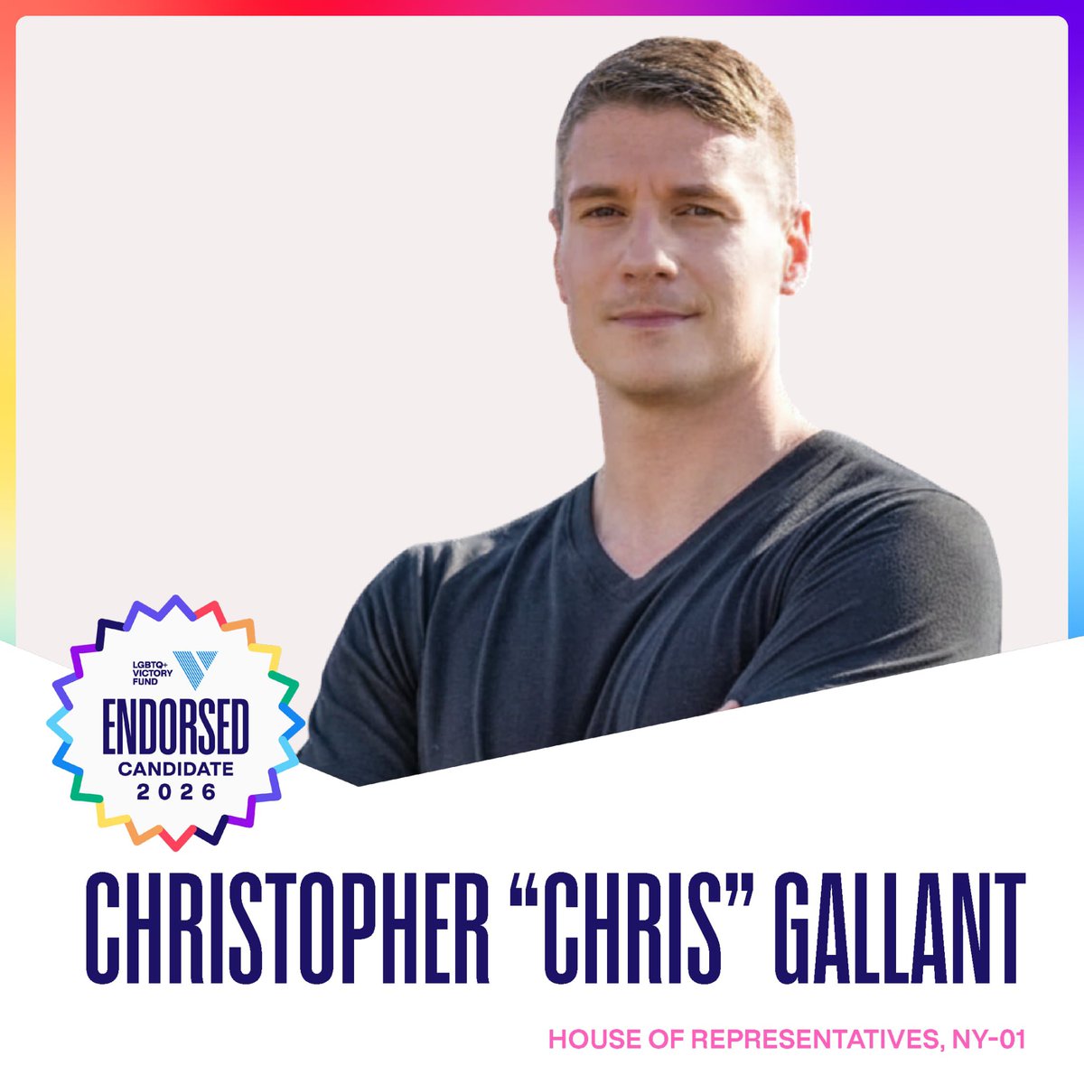 _gallantny's tweet photo. ✨ENDORSEMENT ALERT: LGBTQ+ Victory Fund ✨ 

I’m proud to announce that I’ve earned the endorsement of LGBTQ+ Victory Fund.

I’m proud of who I am, proud of the coalition we’re building, and incredibly proud to have LGBTQ+ Victory Fund standing with us.

NY-01 is ready for new leadership.

Leadership that shows up. Leadership that listens. Leadership that brings people together. And leadership that believes every person deserves the freedom to live authentically.

Let’s unite & make history. 31 days until early voting begins 🗳️.

#lgbtq #empowerment #newyork #congress #vote
