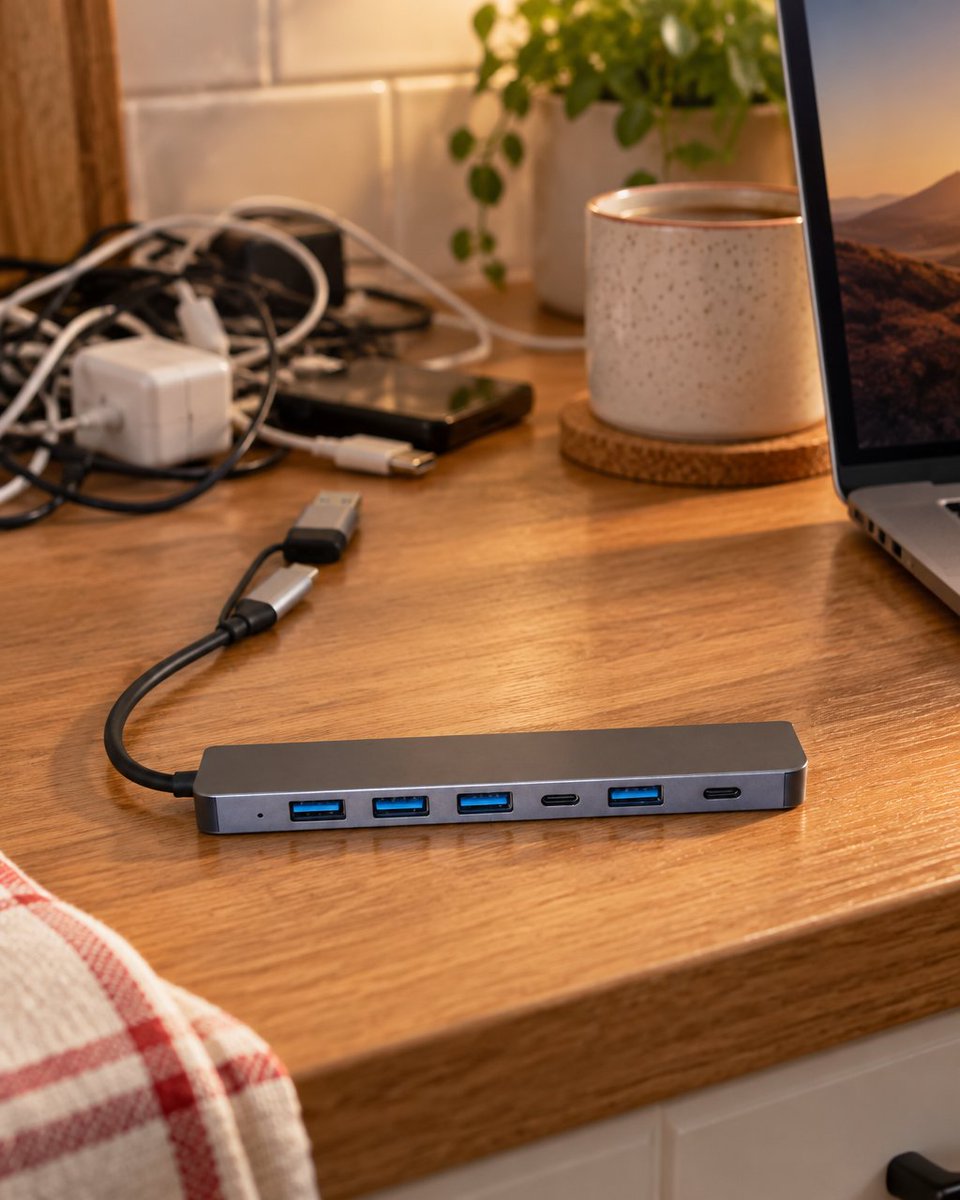 Shorty240513's tweet photo. Tame the charger chaos with our Six-Way Charging Station — power phone, earbuds, tablet &amp; more at once for $10.95. Less cord hunting, more pretending you’ve got it together. 😉 #TechAccessories #DeskSetup Tap the link in bio. https://t.co/hClXI0223W