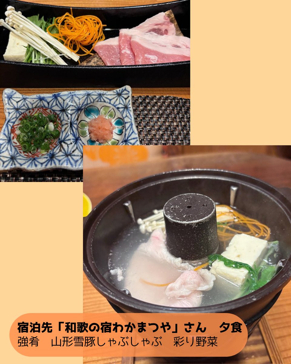 nishiki_ac's tweet photo. 【一人女呑んベー旅記】
山形蔵王・雨のグリーンシーズン滞在編（2026年6月） 10/11
3日目宿泊先「和歌の宿わかまつや」さん
夕食 https://t.co/7HqWpj8mCt
